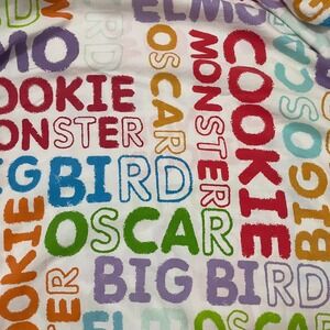 Vintage‎ Sesame Street Fitted Twin Size Oscar Cookie Monster Big Bird